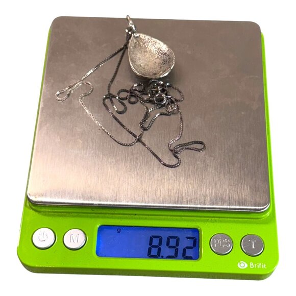 Sterling Silver Marcasite Red Teardrop Pendant Necklace Art Deco Jewelry Design - Picture 6 of 10